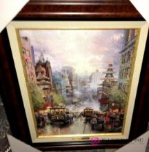 Thomas Kinkade San Francisco American street canvas picture with certificate 19 in x 23 in