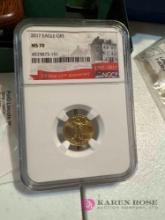 2017 gold eagle five dollar piece graded MS 70