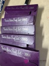 5 1980's proof sets all different