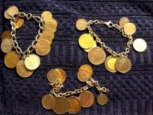 3- coin bracelets