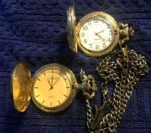 2- pocket watches with chains- Waltham