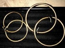 2- pair 10k yellow gold earrings 12.1 grams