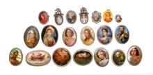 Russian Portrait Miniature Pin Assortment