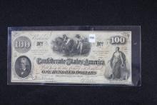 Confederate States of America One Hundred Dollar; Sept. 6, 1862; XF; Interest Payment Stamp