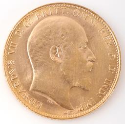 1908 GOLD EDWARD VII SOVEREIGN COIN