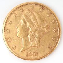 1887S TWENTY DOLLAR LIBERTY GOLD DOUBLE EAGLE COIN