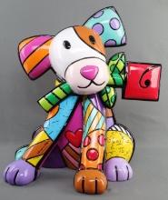 ROMERO BRITTO FOR YOU RESIN DOG SCULPTURE SIGNED