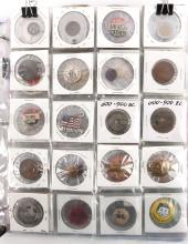 BINDER OF TOKENS COINS CURRENCY PINBACK