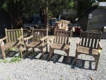 4 REDWOOD CHAIRS
