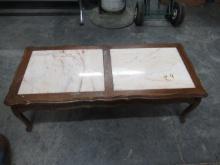 MARBLE TOP COFFEE TABLE  16 X 45 X 20