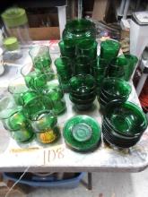 48 PCS. GREEN GLASS