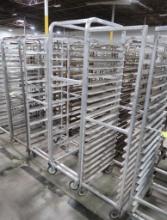 assorted sheet pan racks, on casters