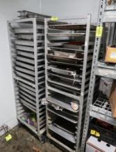 aluminum sheet pan racks, on casters