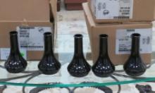 New Black Plastic Flower Vases, 3 Case Lot