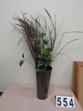 Brass Planter with Reeds