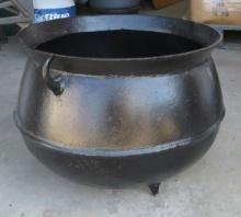 vintage cast iron Cauldron 21" diameter x 15" high