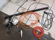 group of extension cords and strip bar