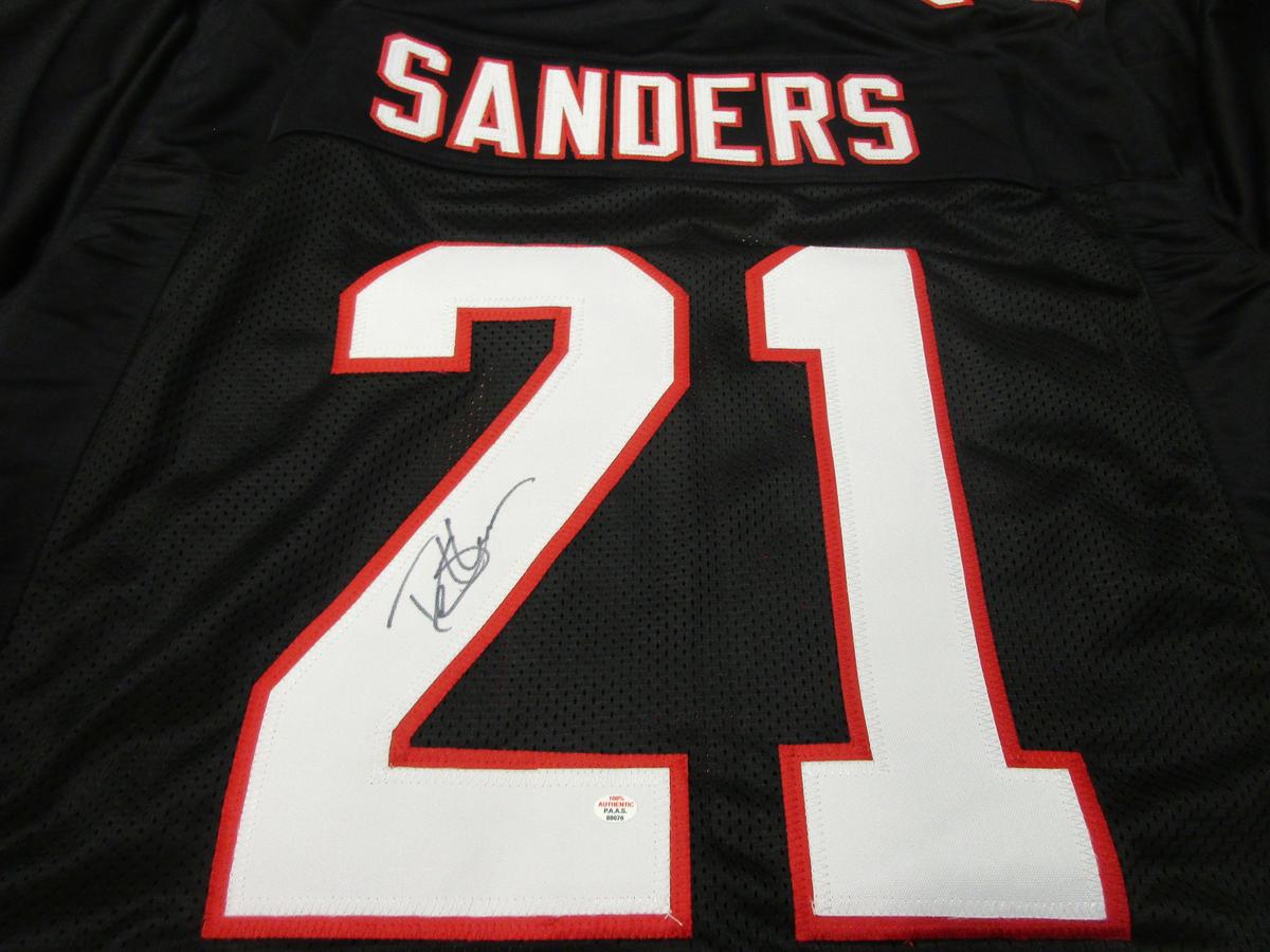 Deion Sanders of the Atlanta Falcons signed autographed football jersey PAAS COA 676