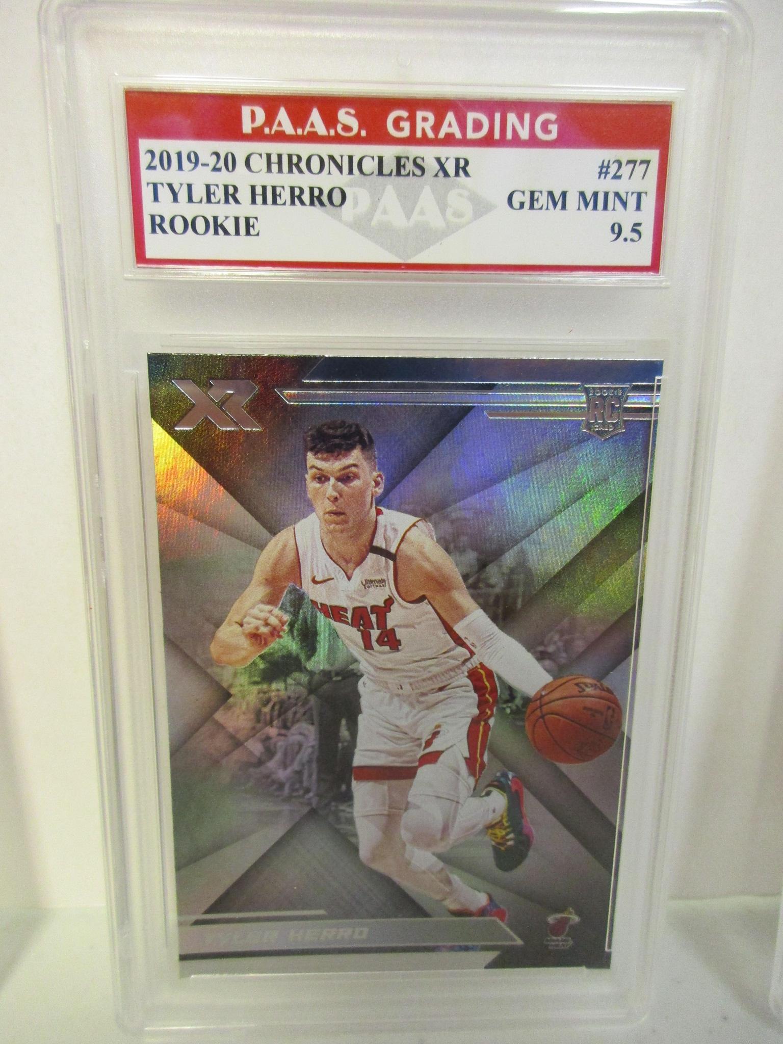 Tyler Herro Miami Heat 2019-20 Chronicles XR ROOKIE #277 graded PAAS Gem Mint 9.5