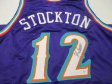 John Stockton of the Utah Jazz signed autographed basketball jersey PAAS COA 675
