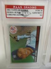 Derek Jeter Yankees 2004 Topps Heritage Chrome 213/1955 #THC38 graded PAAS Gem Mint 9.5