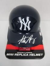 Anthony Rizzo of the NY Yankees signed autographed mini batting helmet PAAS COA 970