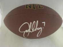 John Elway of the Denver Broncos signed autographed full size brown football PAAS COA 461
