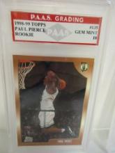 Paul Pierce Boston Celtics 1998-99 Topps ROOKIE #135 graded PAAS Gem Mint 10