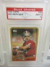 Joe Montana San Francisco 49ers 1988 Topps #38 graded PAAS Mint 9