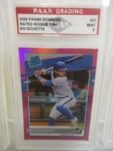 Bo Bichette Blue Jays 2020 Donruss Rated ROOKIE Pink #37 graded PAAS Mint 9