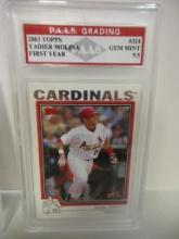 Yadier Molina St Louis Cardinals 2003 Topps First Year #324 graded PAAS Gem Mint 9.5