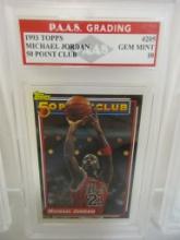 Michael Jordan Chicago Bulls 1993 Topps 50 Point Club #205 graded PAAS Gem Mint 10