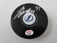 Steven Stamkos of the Tampa Bay Lightning signed autographed hockey puck PAAS COA 591