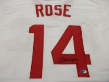 Pete Rose of the Cincinnati Reds signed autographed baseball jersey Legends COA 242