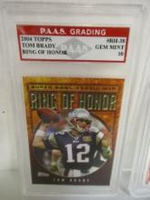 Tom Brady New England Patriots 2004 Topps Ring og Honor #RH-38 graded PAAS Gem Mint 10