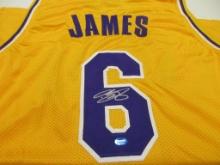 LeBron James of the LA Lakers signed autographed basketball jersey TAA COA 845