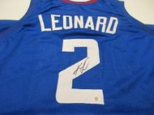 Kawhi Leonard of the LA Clippers signed autographed BLUE basketball jersey PAAS COA 607