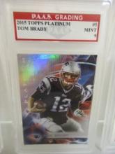 Tom Brady New England Patriots 2015 Topps Platinum #5 graded PAAS Mint 9