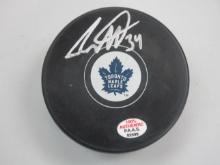 Auston Matthews of the Toronto Maple Leafs signed autographed hockey puck PAAS COA 599