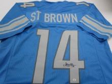 Amon-Ra St.Brown of the Detroit Lions signed autographed football jersey PAAS COA 914