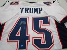 Donald Trump POTUS signed autographed football jersey TAA COA 882