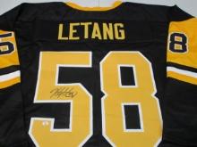 Kris Letang of the Pittsburgh Penguins signed autographed hockey jersey PAAS COA 216