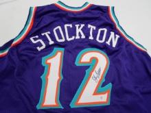 John Stockton of the Utah Jazz signed autographed basketball jersey PAAS COA 677
