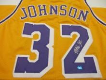 Magic Johnson of the LA Lakers signed autographed basketball jersey TAA COA 748
