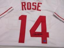 Pete Rose of the Cincinnati Reds signed autographed baseball jersey Legends COA 238