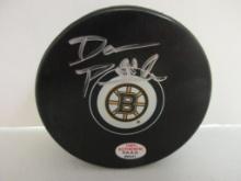 David Pastrnak of the Boston Bruins signed autographed hockey puck PAAS COA 447