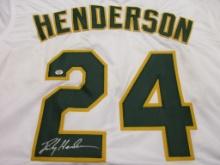 Rickey Henderson of the Oakland A's signed autographed baseball jersey PAAS COA 040