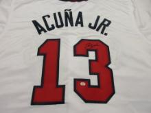 Ronald Acuna Jr of the Atlanta Braves signed autographed baseball jersey PAAS COA 072