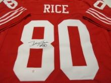 Jerry Rice of the San Francisco 49ers signed autographed football jersey PAAS COA 667