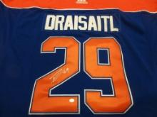 Leon Draisaitl of the Edmonton Oilers signed autographed hockey jersey PAAS COA 663